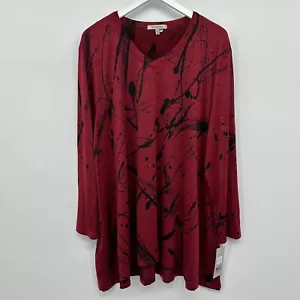 Camisa Top Túnica Jess & Jane 2X Artística Slinky Elastizada Lagenlook Capricho Nueva - Imagen 1 de 11