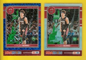 2024-25 NBA Hoops 38 Tyler Herro Premium Blue 49/49 & Silver Prizm 2 Card Lot - Picture 1 of 2