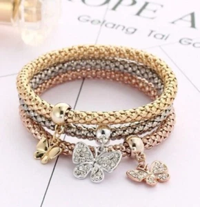 Feld der Schmetterlinge Stretch Armbänder 3er Set #188 - Bild 1 von 3