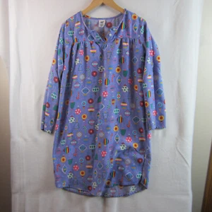 Lands' End Girl's Nightgown Christmas Holiday Flannel Pajamas Purple 16 - Picture 1 of 5