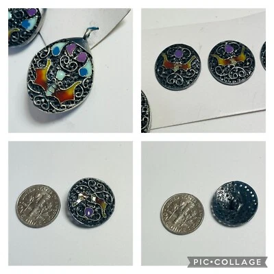 2 Packs Crest Antiqued Black 5 Shank Buttons and 2 Charms New - Image 1 of 4