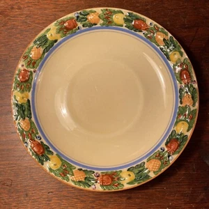 Vtg Adams China DELLA ROBIA (multicolored cream) 6 1/2” Oversized, Soup Saucer - Picture 1 of 4