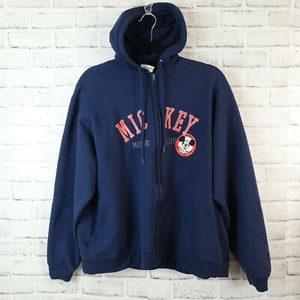 Mickey Mouse Club Member, Sweatshirt mit Reißverschluss, Kapuze und Taschen, blau mit rot  - Bild 1 von 10