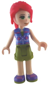 Lego Mia rote Haare kurze Hose in olivgrün Minifigur (frnd377) Neu Legofigur - Bild 1 von 3