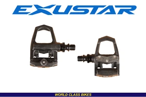 Exustar PR18ST Compatible w Shimano SPD-SL 3 bolt Clipless Road Bicycle Pedals - Picture 1 of 10