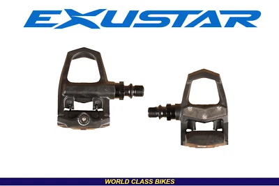 Exustar PR18ST Compatible w Shimano SPD-SL 3 bolt Clipless Road Bicycle Pedals - Image 1 of 4