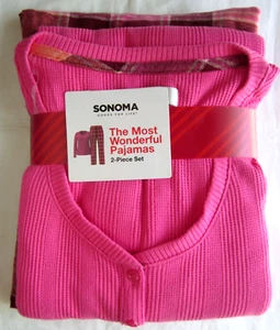 Sonoma Women 2 Piece Pajamas Set ~Pink Top / Pink Plaid Pants ~ XXL ~ $42 - Picture 1 of 6