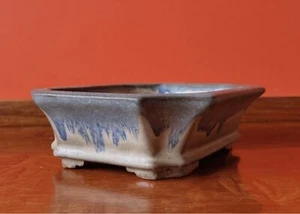 Bonsai pot Rectangular shape W15cm D12cm H4cm Light blue glazed - Picture 1 of 24