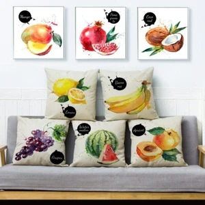 Print Fruits and Vegetables for Dining Room Cushion Covers Pillow Decor Banana - Picture 1 of 30