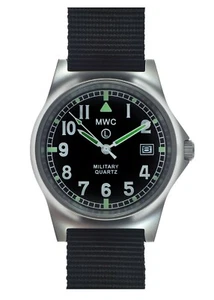 MWC G10LM Militäruhr | 50m | Datumsfenster | Schraubgehäuse hinten | schwarzes Armband - Bild 1 von 8