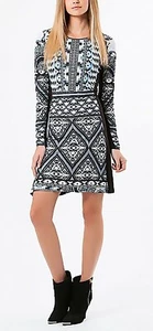 NWT HALE BOB Mosaic Print Matte Microfiber Jersey Dress Keyhole Back - M NEW - Picture 1 of 2