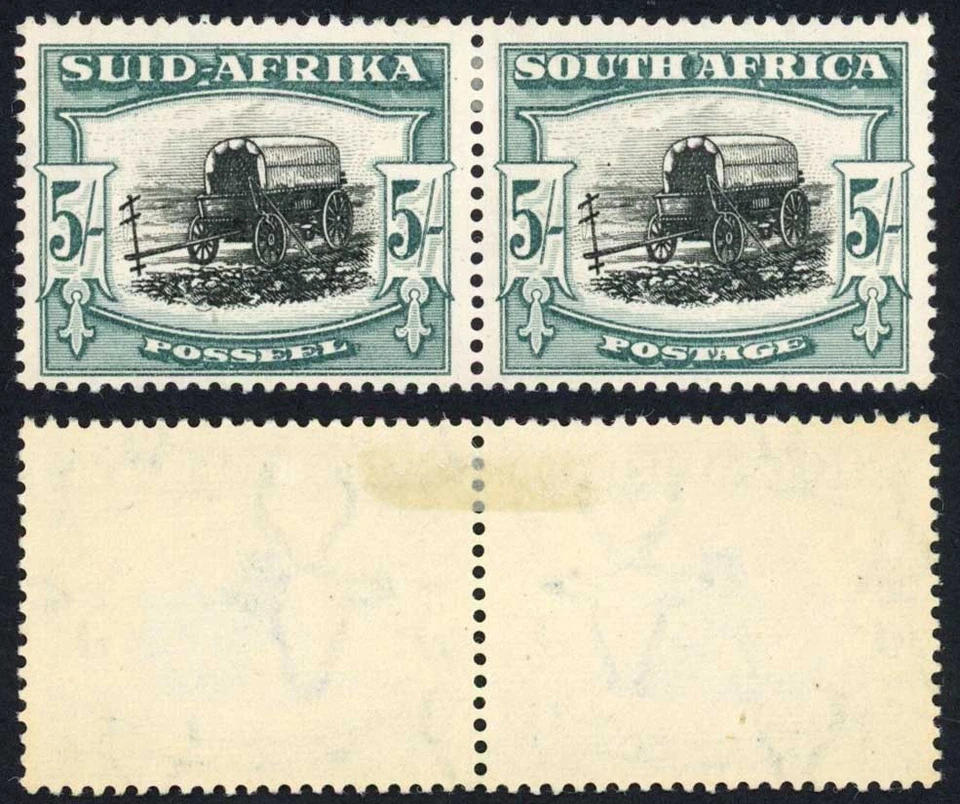 Sudáfrica SG64b 5/- Negro y Azul-Verde Wmk vertical M/M Cat 45 libras Foto 1 de 1