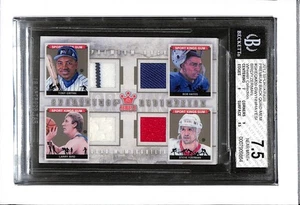 2012 SPORTKINGS MEMORABILIA #9 GWYNN, HAYES, BIRD, YZERMAN 9/10 RELICS! BGS 7.5 - Picture 1 of 2