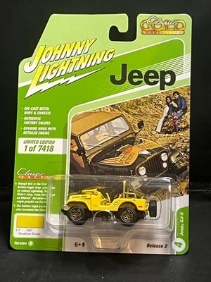 JOHNNY LIGHTNING JEEP CJ-5 SUNSHINE YELLOW CLASSIC GOLD 1/64 LIMITED 7,418 - Image 1 of 2