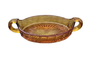Plato de vidrio imperial ámbar de colección con asas estrella ⭐️Relish/Caramelo🌟 - Imagen 1 de 6