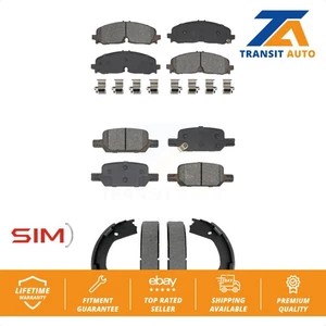Front Rear Semi-Metallic Brake Pads Parking Shoes Kit For Chevrolet Colorado GMC - Picture 1 of 12