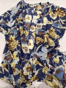 Maurice’s One Size Floral Sheer overthrow with ruffle at bottom long - Picture 1 of 8