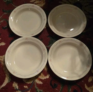Vintage 4er Set Corelle von Corning Englisch Frühstück Rand Suppenschüssel 8,5" Hergestellt in den USA - Bild 1 von 3