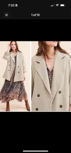 Free People Jacket Womens XS Hannah Slouchy Double Breasted Blazer Coat Soft - Picture 1 of 11