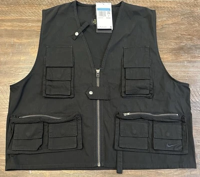 $175 Nike Life Men's Black Utility/Fishing Vest Size Medium (FN3214-010) *NEW*  - Image 1 of 4