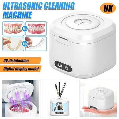 Portable Ultrasonic Retainer Cleaner UV-Dental Pod Denture Aligner Mouth Guard