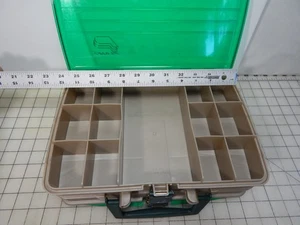 Plano Magnum Two-Sided Tackle Box 1120 USA Green Tan Fishing 12x9x4 - Picture 1 of 10