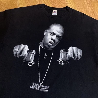 VINTAGE JAY Z SHIRT SIZE 3XL VTG 90’s RAP TEE RARE GUN GRAPHIC ROCAFELLA RECORDS - Image 1 of 4