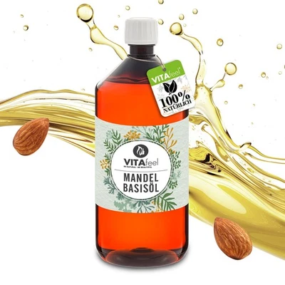 VitaFeel 1000ml Mandelöl Basisöl vegan | Kosmetik Basis-Öl für Haar-/Hautpflege - Bild 1 von 4
