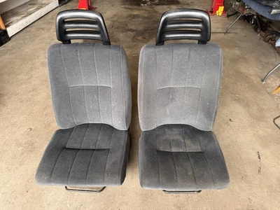 1986 - 1993 年沃尔沃 240 244 245 前座一对 L & R 灰色布 * 很好 * 原始设备制造商 #4866E — 第 1/4 张图片