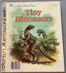 VG 1988 HC Little Golden Book Early ED Tiny Dinosaurs Gino D'Achille S Lindblom - Picture 1 of 5