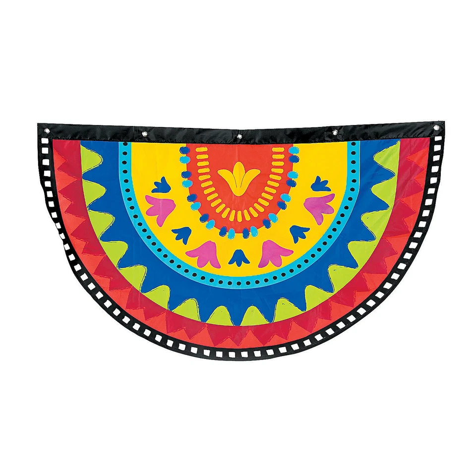 FIESTA Cinco De Mayo Decoration Party Porch Balcony Hanging Polyester BUNTING - Image 1 of 1