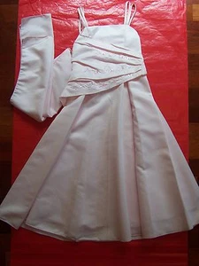 NUEVO CON ETIQUETAS NIÑAS ROSA FIESTA BODA VESTIDO SIN MANGAS CON BUFANDA TALLA 6 A 7 - Imagen 1 de 2