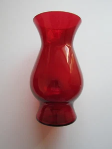 VINTAGE RED SMOOTH GLASS VASE-9" TALL - Picture 1 of 3