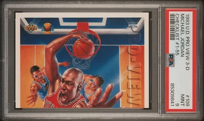 PSA 9 MINT 1993 UPPER DECK PRO VIEW 3-D 3D MICHAEL JORDAN #109 BULLS 09841 B153 - Image 1 of 2