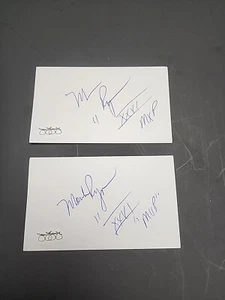 LOT of 2 Mark Rypien Signed Autographed Index Cards NFL Washington JSA? - Picture 1 of 2
