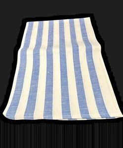 Kitchen Towel Linen Cotton NOS Vintage Blue White Stripe Made in Hungary 20 x 28 - Picture 1 of 8