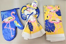 FLAMINGO KITCHEN ANGEL MAY BLESSING COME GIFT SET WITH KITCHEN TOWEL OVEN MITT 