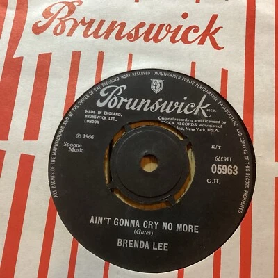Brenda Lee Ain’t Gonna Cry No More, It Takes One EX 7” Vinyl Single Free UK Post Foto 1 de 4