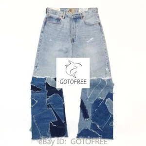 GOTOFREE CASUAL GDEPT JEANS PATCH WASHED DENIM PANTS DISTRESSED CANVAS TROUSERS - Picture 1 of 9