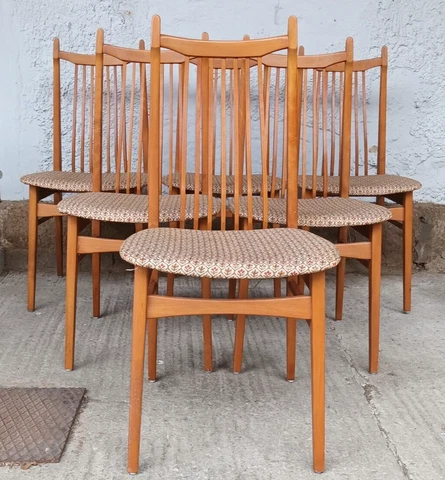 6x Dining Room Chairs Chair Vintage 60s Mid Century Danish 60er Chairs Cover