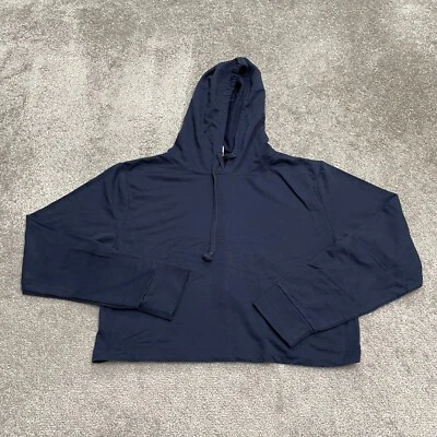 Eevee укороченный пуловер толстовка женщин XL темно-синий толстовка с капюшоном шнурок повседневный - Изображение 1 из 4