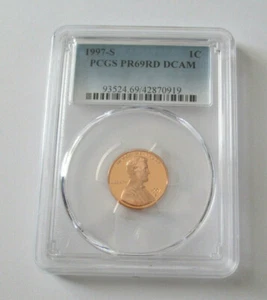 1997-S 1C PCGS PR69RD DCAM Proof Abraham Lincoln Certified #93524.69/42870919 - Bild 1 von 3
