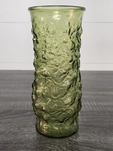 Vintage Crinkle Green Glass Floral Vase E. O. Brody Co. Cleveland Ohio 1950’s - Picture 1 of 24
