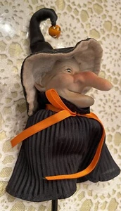 Vintage Witch Planter Stick Porcelain Painted Face - Picture 1 of 7