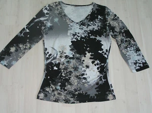 Shirt S.OLIVER selection Gr. 36 creme schwarz grau - Bild 1 von 2