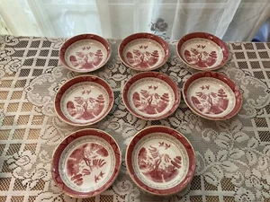 8 Vtg. Nikko Pink Red Willow Japan Double Phoenix ironstone Dessert/salad bowls - Bild 1 von 7