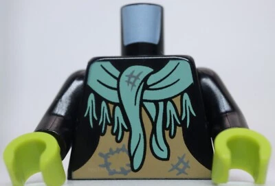 Lego Chaqueta Negra Torso Bufanda Borlas Parches Cal Manos Foto 1 de 2