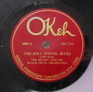 early black Jazz 1921 TIM BRYMN & BLACK DEVIL ORCH. The Boll Weevl Blues *HEAR* - Picture 1 of 5