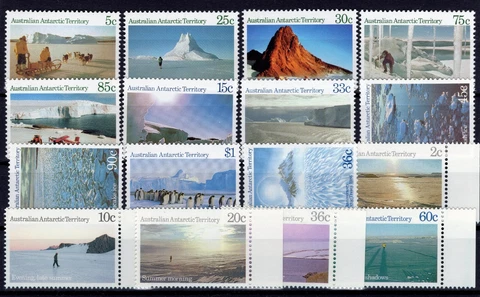 Australian Antarctic Territory 1984-87 compl.Scenic set 16x stamps clean MNH OG Cover