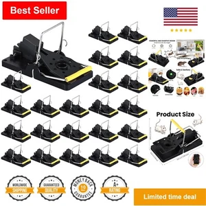24 Pack Plastic Mouse Traps - Quick & Effective Rat Traps for Warehouse & Garden - Picture 1 of 9